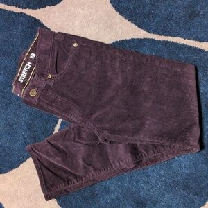 Dark Purple Corduroy Stretch Pants
